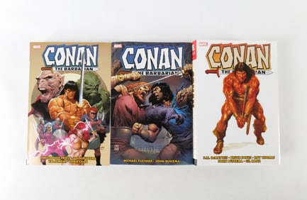 Lot of 3 Conan The Original Marvel Years Omnibus Hardcover Books - Vol. 5-7