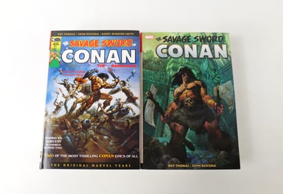 Lot of 2 The Savage Sword of Conan Omnibus Hardcover Books - Vol. 1 & 2