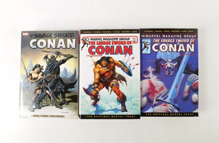 Lot of 3 The Savage Sword of Conan Omnibus Hardcover Books - Vol. 5-7