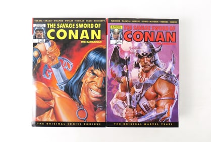 Lot of 2 The Savage Sword of Conan Omnibus Hardcover Books