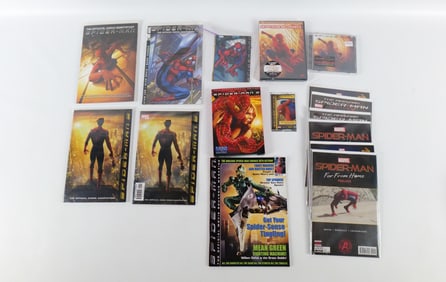 Lot of Spider-Man Comics, Magazines, DVD's, Movies, CD's, and Trading Cards