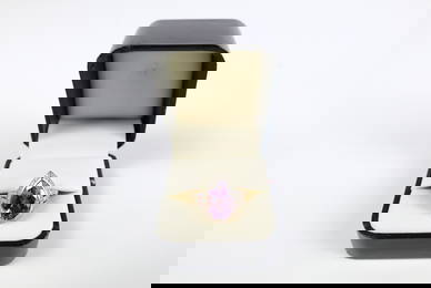 14K Gold, Diamond and Amethyst Ring