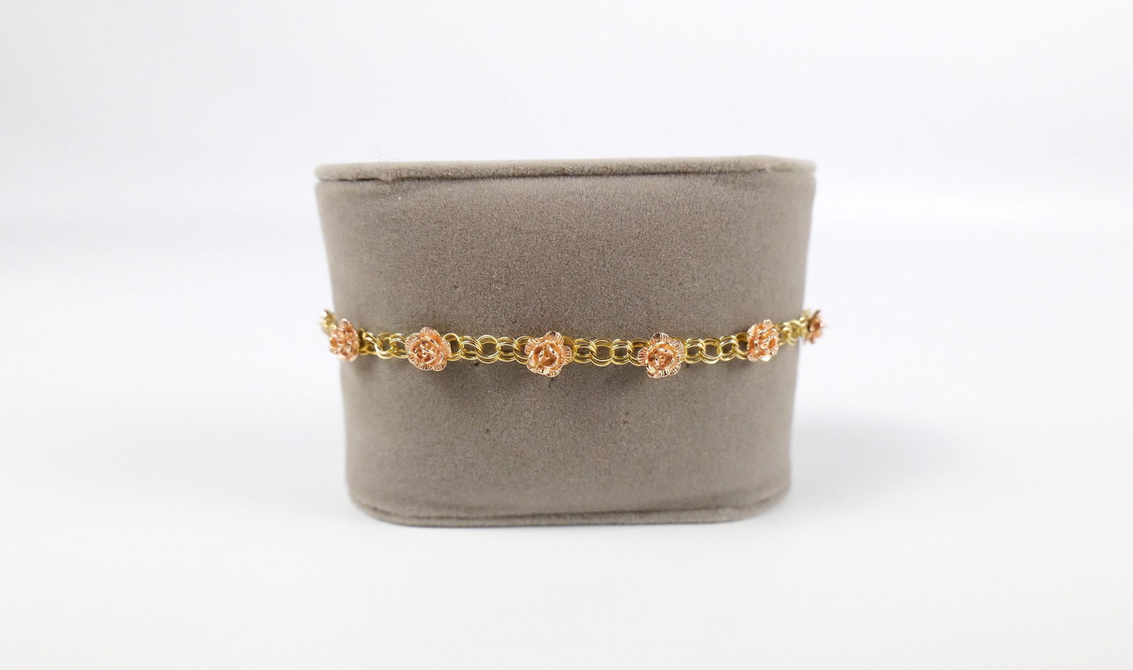 14K Yellow and Rose Gold Floral Bracelet (1 of 7)
