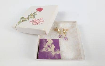 Vintage 14K Gold and Amethyst Drop Earrings