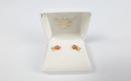 10K Gold Rose Stud Earrings