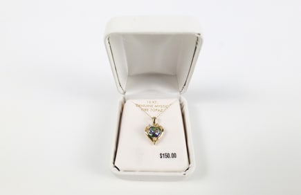 10K Gold and Heart Pendant Necklace