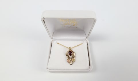 10K Gold and Garnet Pendant Necklace