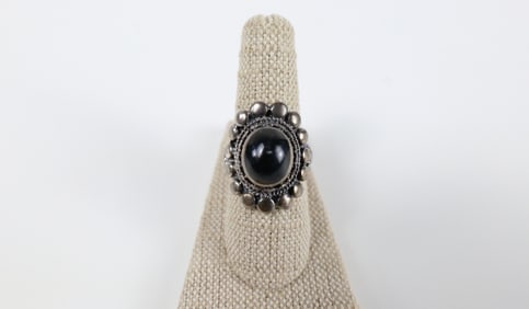 Thai Sterling and Onyx Ring