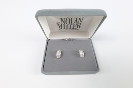 Pair of Rhinestone Half Hoop Studs by Nolan Miller