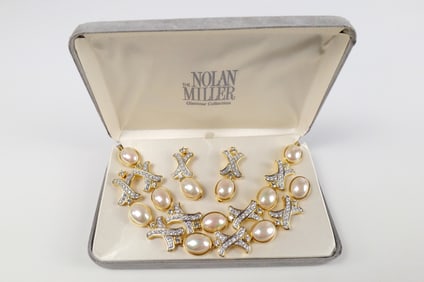 Hugs and Kisses Necklace and Bracelet Set by Nolan Miller