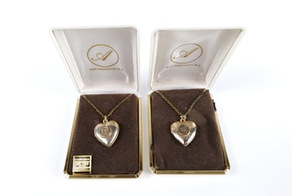 Vintage Pair of 24K Gold Plated Rutgers Lockets