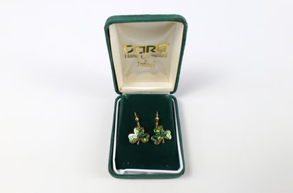 Enameled Celtic Shamrock Earrings by Tara