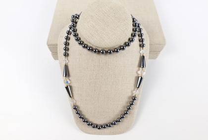 Vintage Hematite Bead Necklace