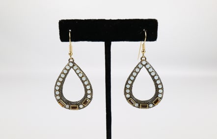 Pair of Gold Tone Drop Earrings by Heidi Daus