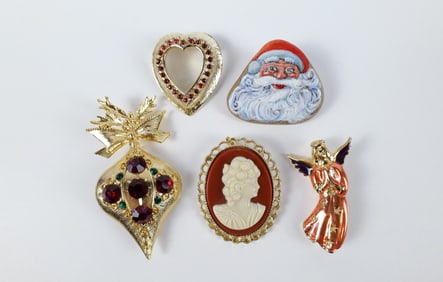 Group of Five Brooches-Vintage and More