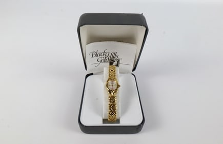 Ladies 14K Gold Accented Quartz Watch by Black Hills Gold