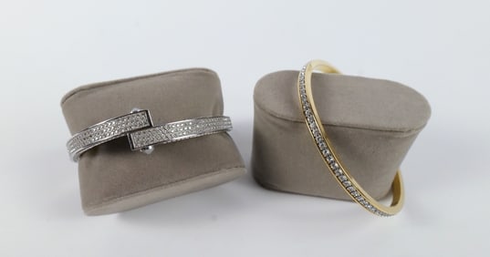 Pair of Crystal Bangles by Swarovski