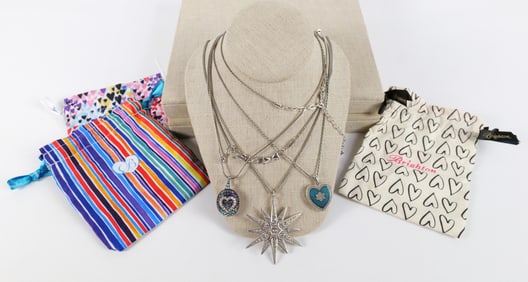 Group Lot of 3 Brighton Silver tone Necklaces