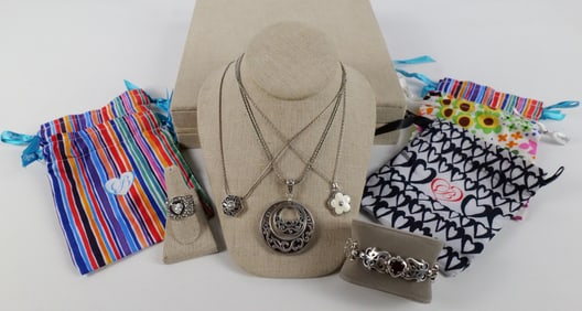 Group Lot of Silver tone Brighton Jewelry