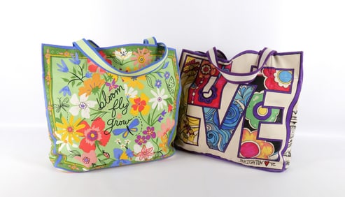 Lot of 2 Brighton Canvas Tote Bags