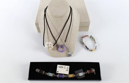 Group of Sterling and Jade Jewelry and More