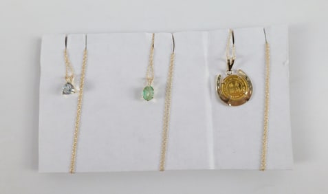 3, Fine 14K Chains and Pendants