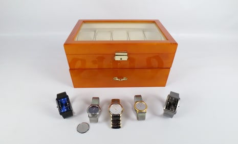 Group Lot of Skagen Denmark Men's Watches and Watch Case