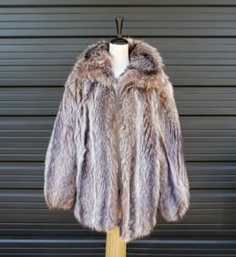 Vintage Fur Zip Up Jacket