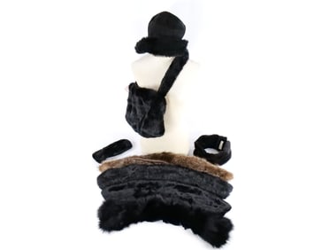 Group Lot of Fur and Faux Fur Items