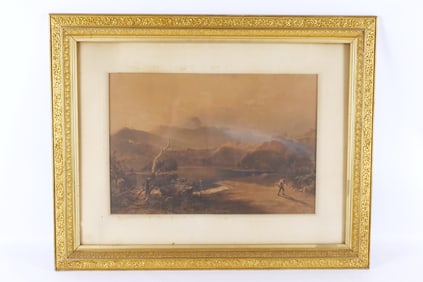 Victorian Print - Man Fishing