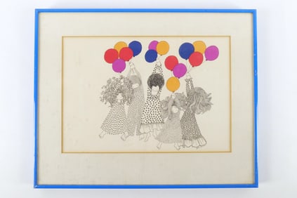 Vintage Print by Julie Corsover "Balloon Magic"