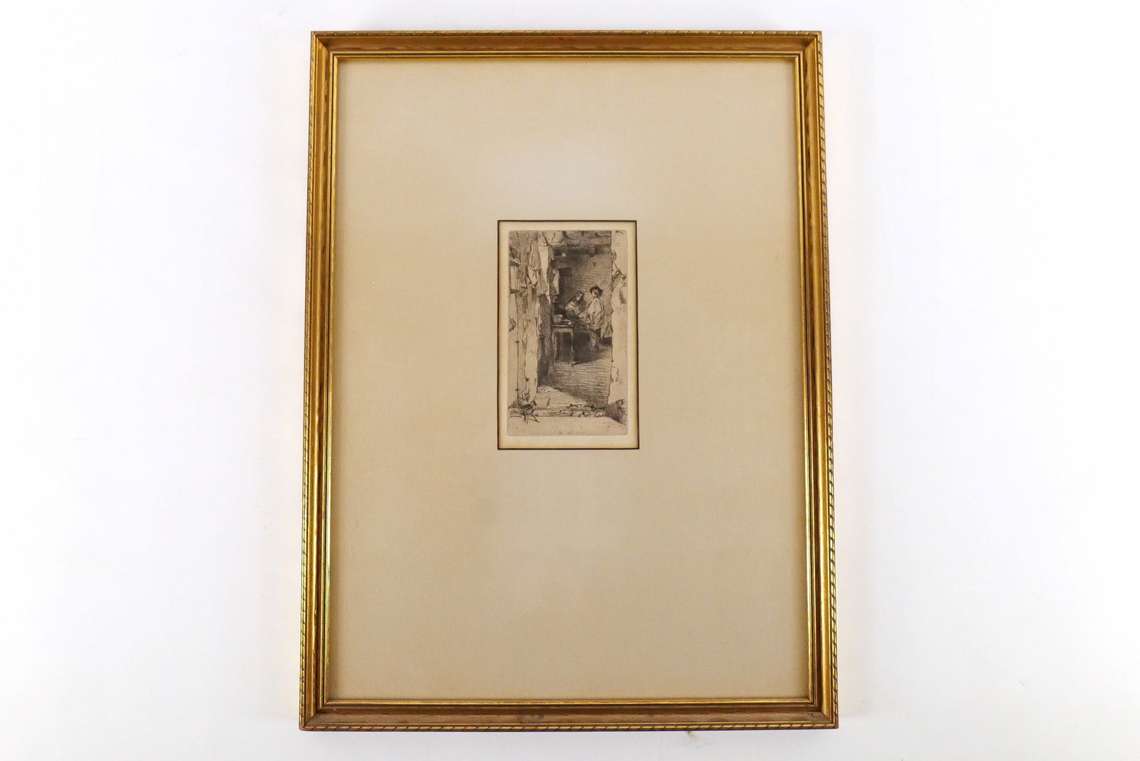 Original Etching by James Abbitt McNeill Whistler "Little Rag Gatherers": Original Etching by James Abbitt McNeill Whistler (1834-1903). Entitled "Little Rag Gatherers" - Dated 1858. Comes from the Vincent Price Collection that was sold at Sears in the 1960's. Measures 20.2