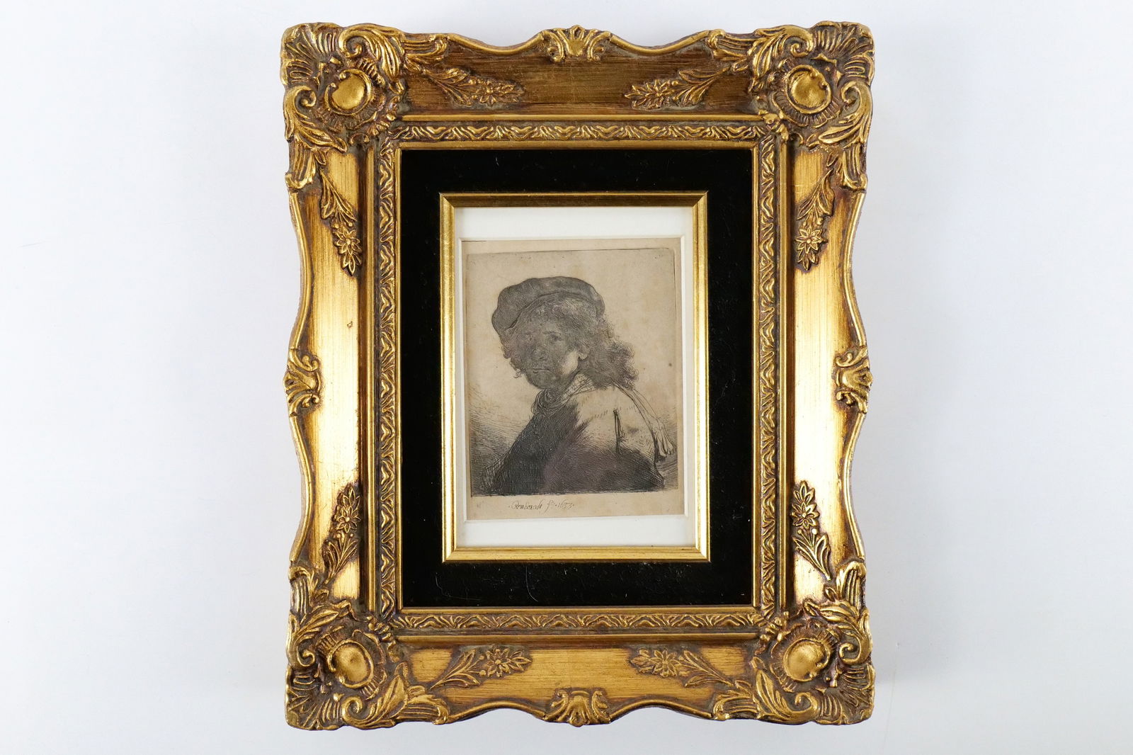 Engraving by Rembrandt - Portrait of a Man (1 of 6)