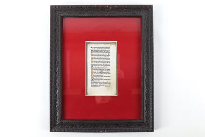 Framed Illuminated Manuscript Page