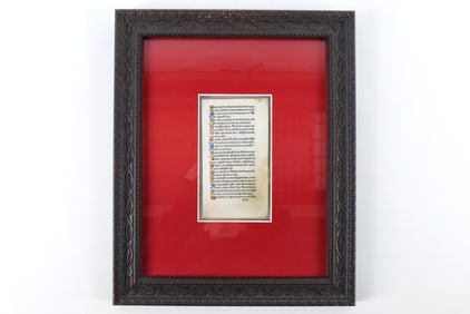 Framed Illuminated Manuscript Page