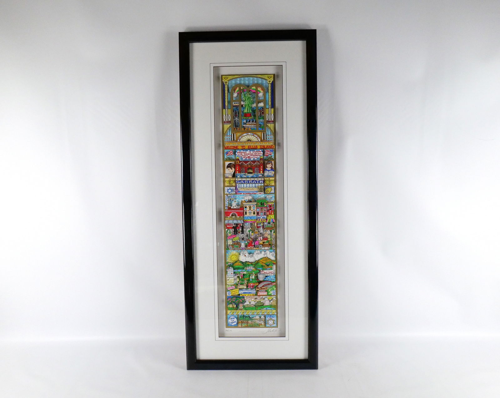 3-D Silkscreen Lithograph by Charles Fazzino: 3-D Silkscreen Lithograph by Charles Fazzino (1955-) entitled "A Celebration of Heritage" signed lower right and numbers lower left 190/275. Measures 47.5 inches tall by 19 inches long. Charles Fazzin