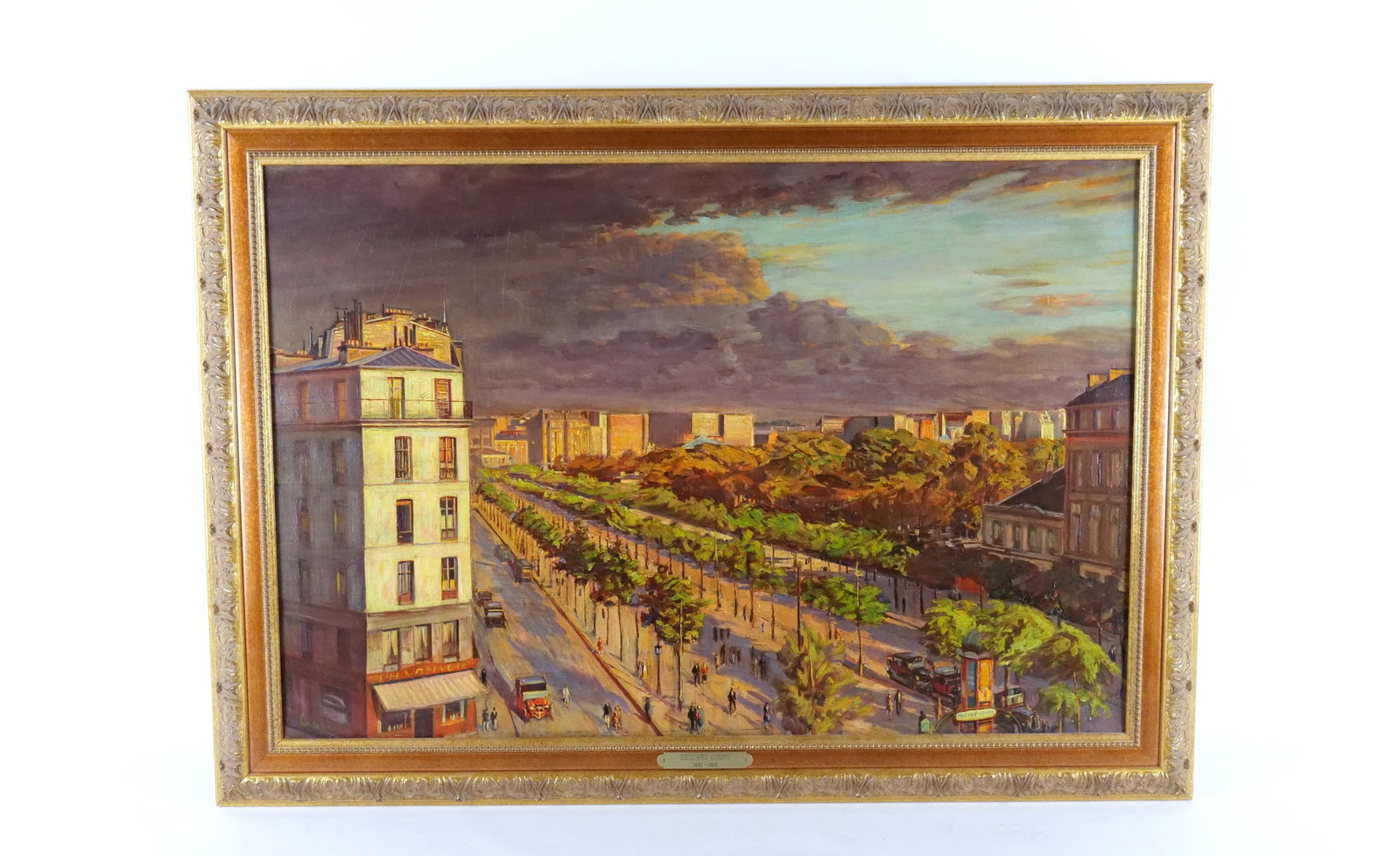 Oil on Canvas by Edouard Goerg (1893-1969): Oil on Canvas by Edouard Goerg (1893-1969) depicting city street scene, Measures 26 inches tall by 36 inches long. Édouard Goerg (1893–1969) was a major French Expressionist painter, engraver, and 