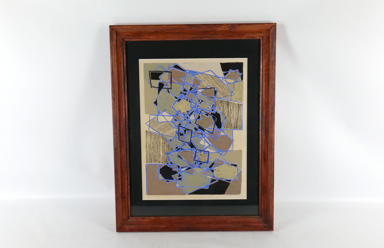 Artist Proof by Natalia Dumitresco (1915-1997): Artist Proof by Natalia Dumitresco (1915-1997) composition abstract signed lower right. Measures 27.5 inches tall by 21.5 inches long. Natalia Dumitresco (1915–1997) was a French-Romanian abstract p