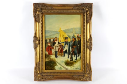 Oil on Wood Panel signed A. Julies