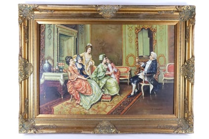 Serigraph on Canvas with hand painted accents