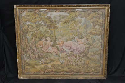 Framed Oversized Frech Tapestry