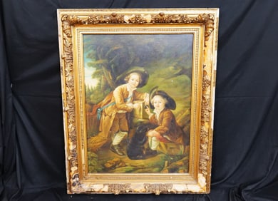 Oversized Serigraph on Canvas with hand painted accents