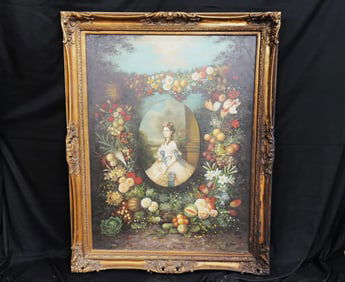 Oversized Serigraph on Canvas with hand painted accents