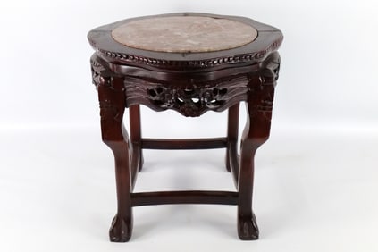 Marble Top Oriental Style Plantstand