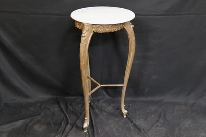 Marble Topped Metal Side Table/{plantstand