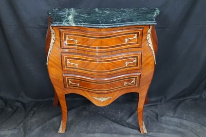 French Style Marble Topped Bombay Chest