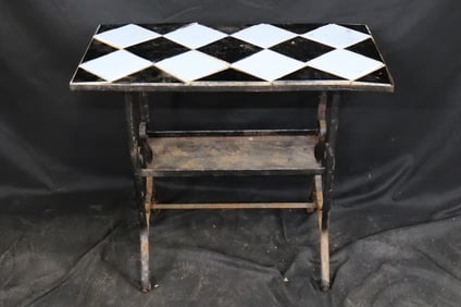 Title Topped Iron Side Table