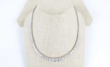 14K White Gold Diamond Necklace