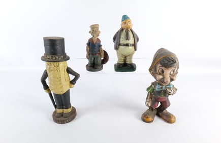 Lot of 4 Vintage Reproduction Cast Iron Banks