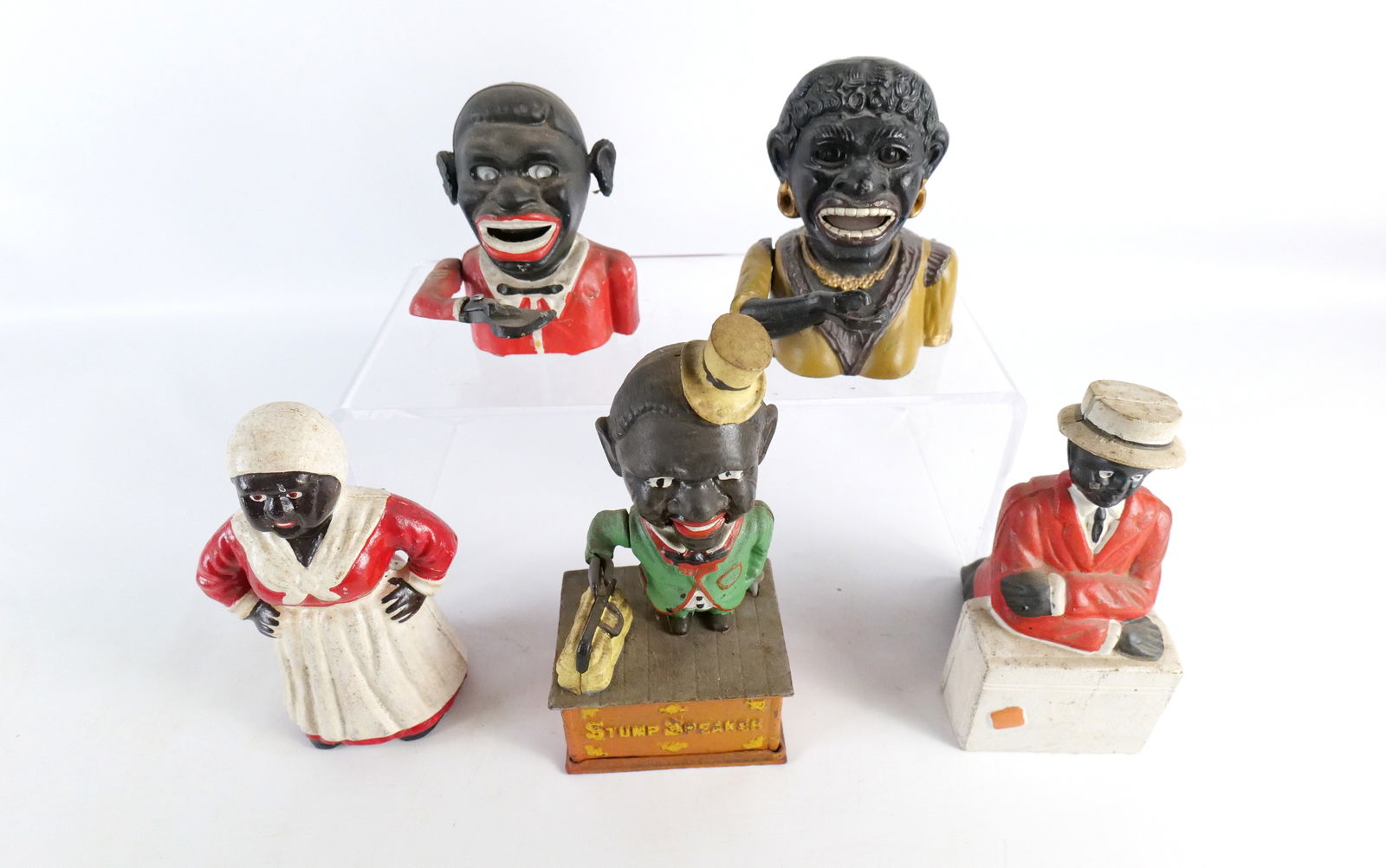 Lot of 5 Vintage Reproduction Cast Iron Banks (1 of 11)